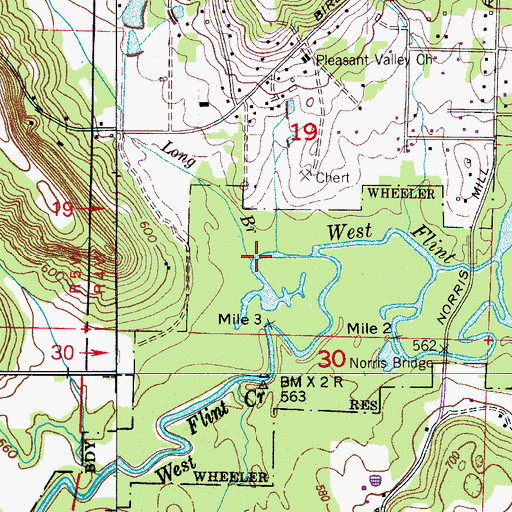 Topographic Map of Long Branch, AL