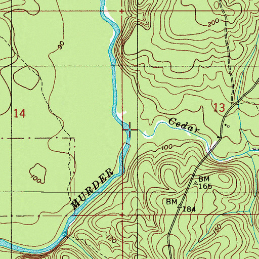 Topographic Map of Long Branch, AL