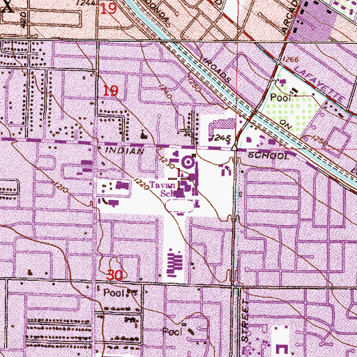 Topographic Map of Tavern School, AZ