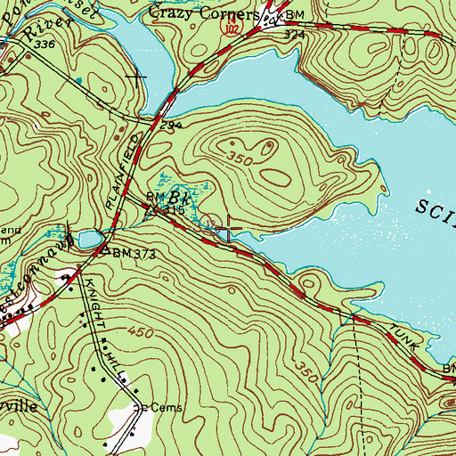 Topographic Map of Westconnaug Brook, RI