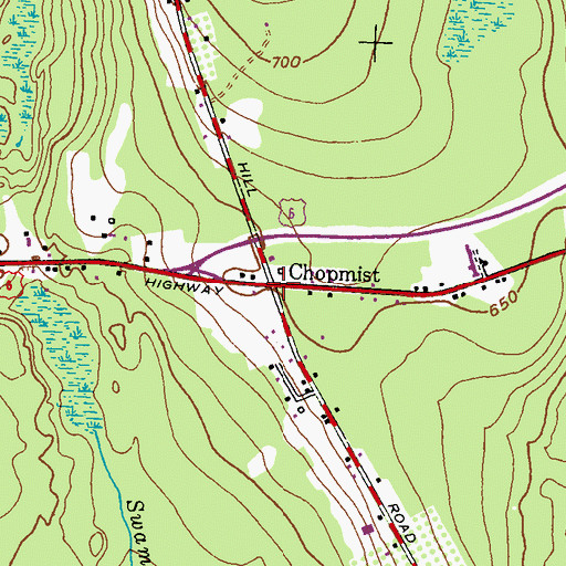 Topographic Map of Chopmist, RI