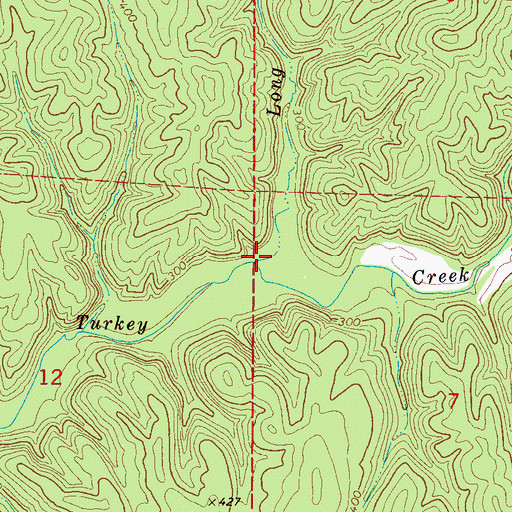 Topographic Map of Long Creek, AL