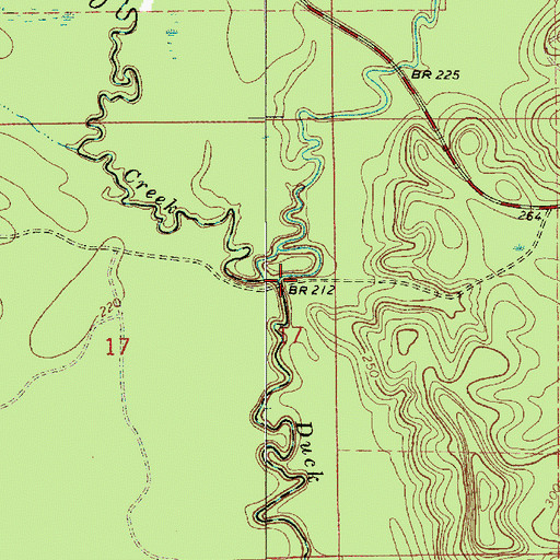 Topographic Map of Long Creek, AL