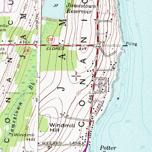 Topographic Map of Town of Jamestown, RI