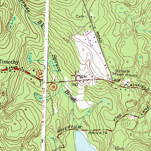 Topographic Map of Town of Scituate, RI