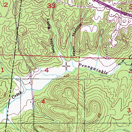 Topographic Map of Long Hollow, AL