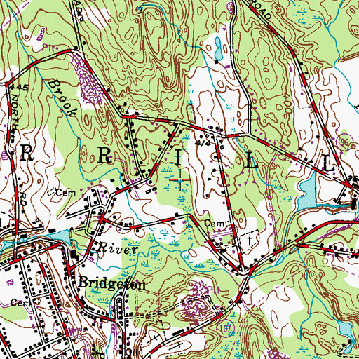 Topographic Map of Town of Burrillville, RI