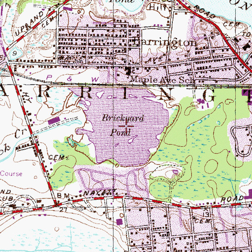 Topographic Map of Town of Barrington, RI