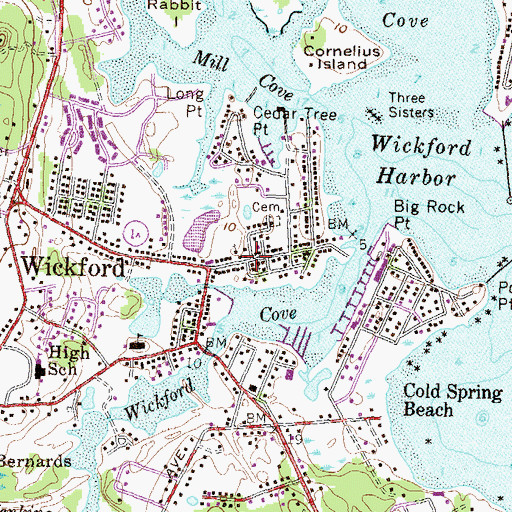 Topographic Map of Town of North Kingstown, RI