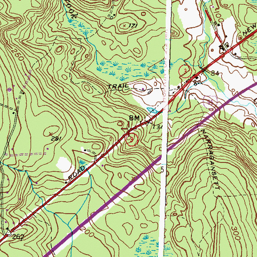 Topographic Map of Town of Hopkinton, RI