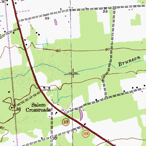 Topographic Map of Broadway Branch, SC