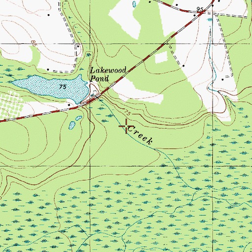 Topographic Map of Lakewood Creek, SC