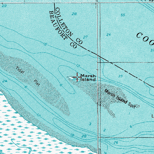 Topographic Map of Marsh Island, SC