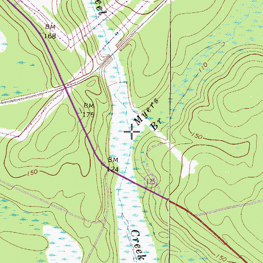 Topographic Map of Meyers Branch, SC
