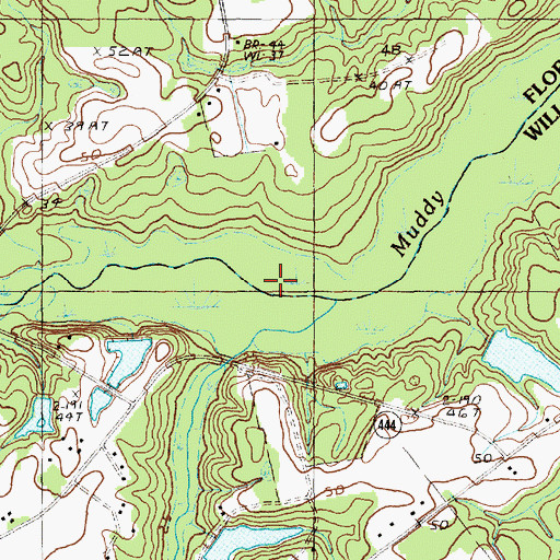 Topographic Map of Mill Creek, SC