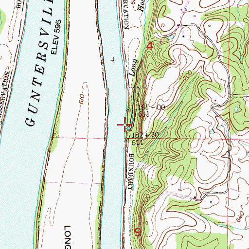 Topographic Map of Long Hollow Branch, AL