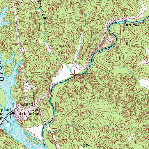Topographic Map of Nells Branch, SC