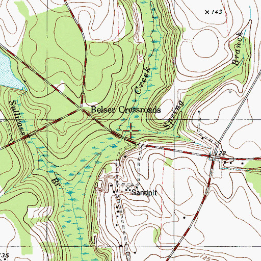 Topographic Map of Spring Branch, SC
