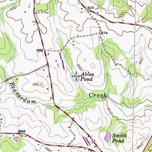 Topographic Map of Ables Pond, SC
