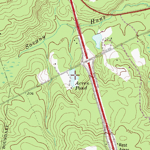 Topographic Map of Acres Pond, SC