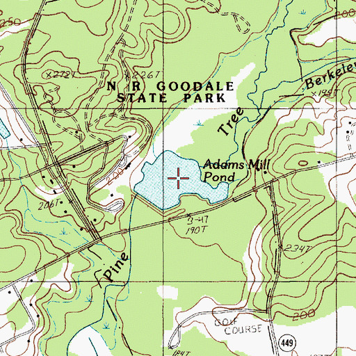Topographic Map of Adams Mill Pond, SC