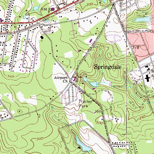 Topographic Map of Airport Church, SC