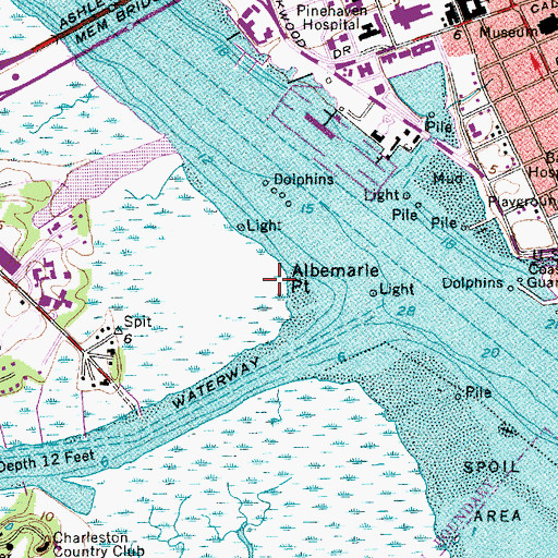 Topographic Map of Albemarle Point, SC