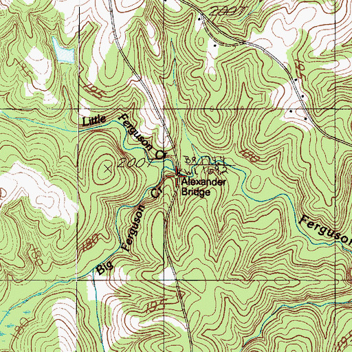 Topographic Map of Alexander Bridge, SC
