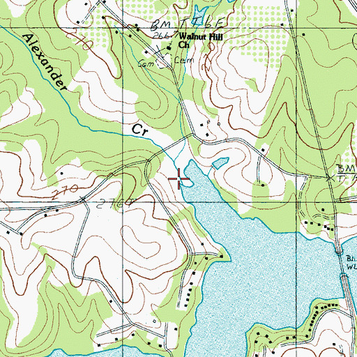 Topographic Map of Alexander Creek, SC
