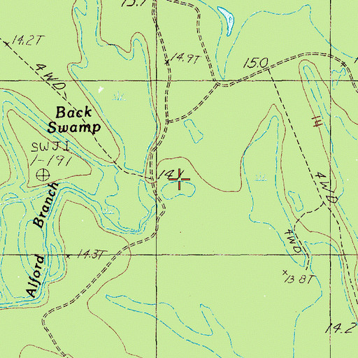 Topographic Map of Alford Branch, SC