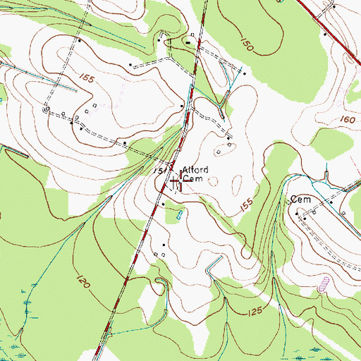 Topographic Map of Alford Cemetery, SC