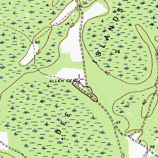 Topographic Map of Allen Cemetery, SC