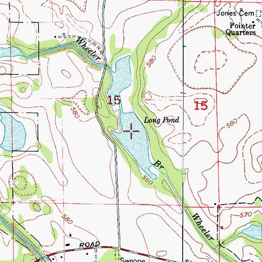 Topographic Map of Long Pond, AL
