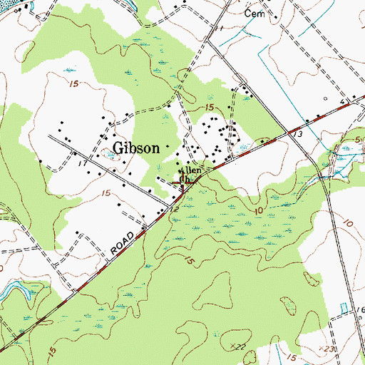 Topographic Map of Allen Church, SC