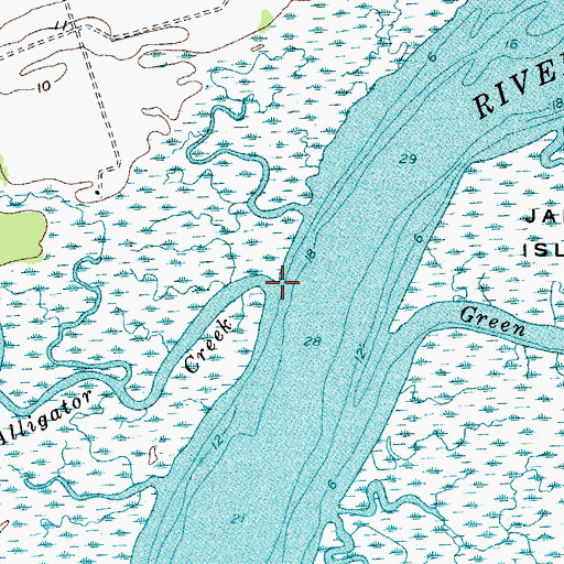 Topographic Map of Alligator Creek, SC