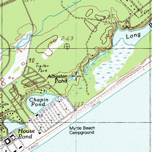 Topographic Map of Alligator Pond, SC