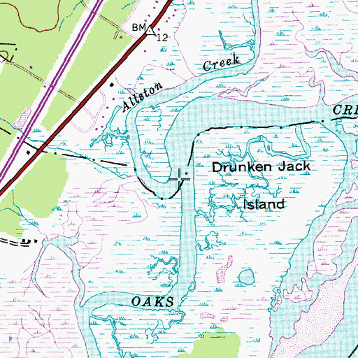Topographic Map of Allston Creek, SC