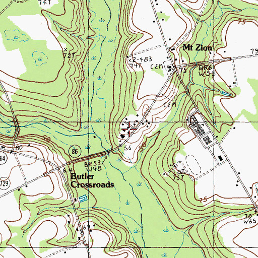Topographic Map of Almwell Church, SC