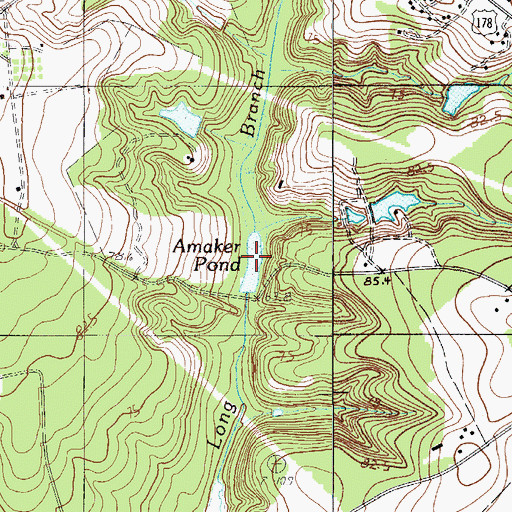 Topographic Map of Amaker Pond, SC