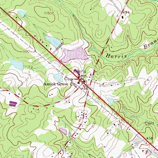 Topographic Map of Amick Grove Church, SC