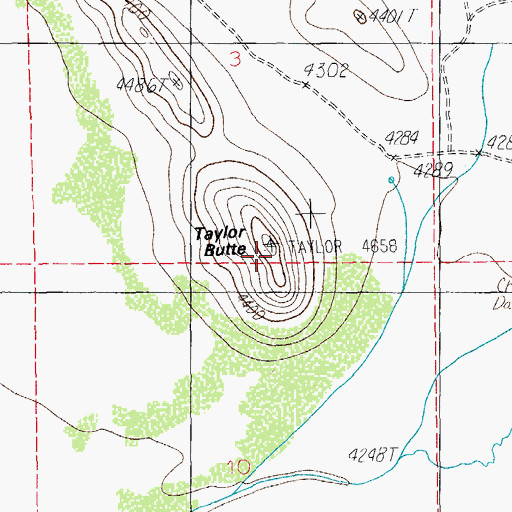 Topographic Map of Taylor Butte, AZ