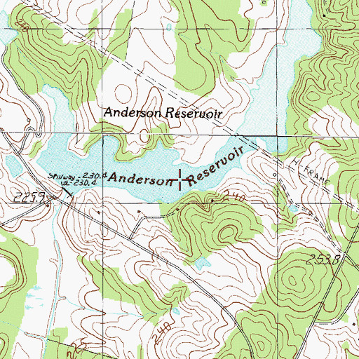 Topographic Map of Anderson Reservoir, SC