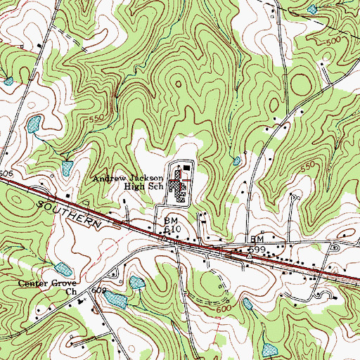 Topographic Map of Andrew Jackson High School, SC