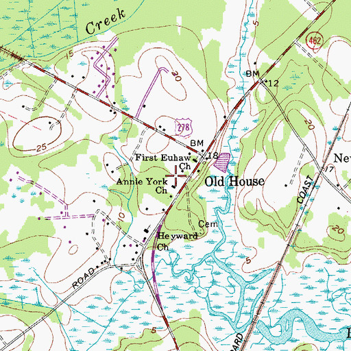 Topographic Map of Annie York Church, SC