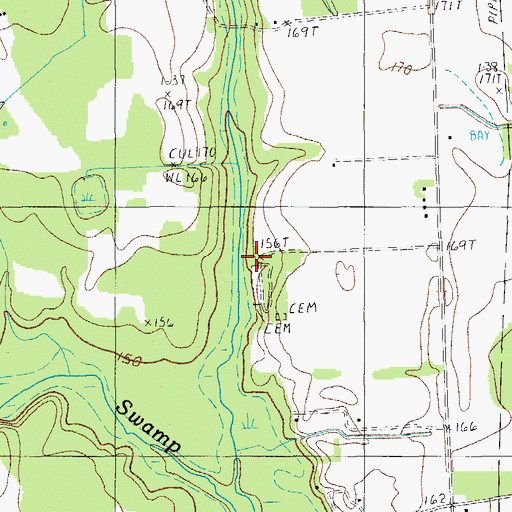 Topographic Map of Antioch Cemetery, SC