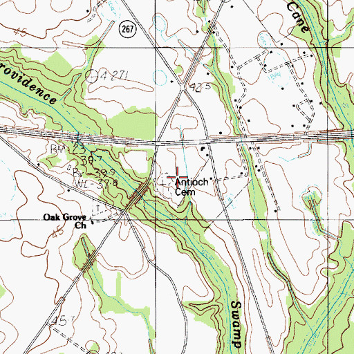 Topographic Map of Antioch Church, SC