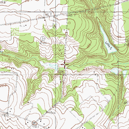 Topographic Map of Antioch School, SC