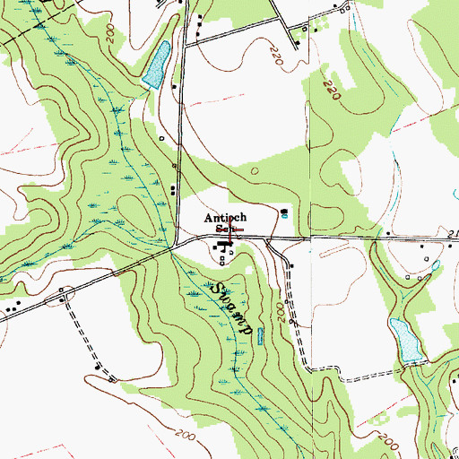 Topographic Map of Antioch School, SC
