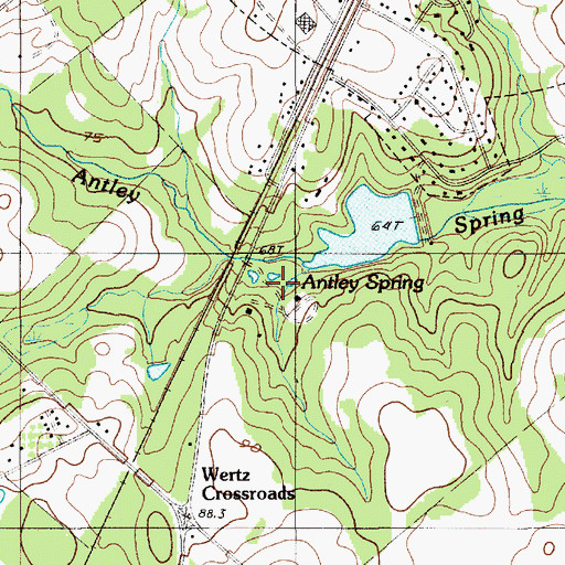Topographic Map of Antley Spring, SC