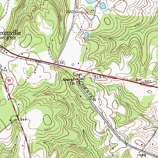 Topographic Map of Ararat Church, SC